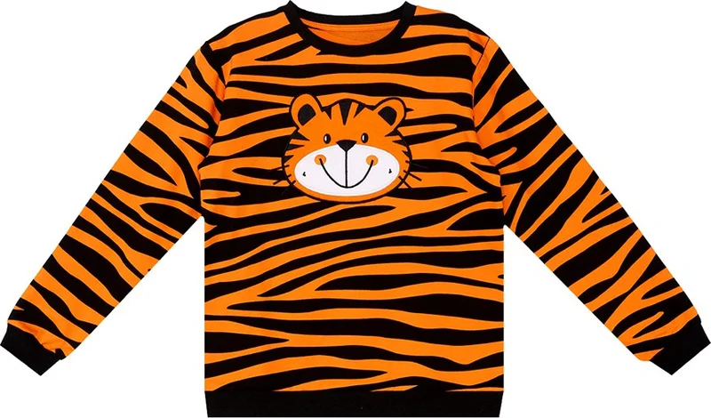 Denokids Tiger Applique Boy Sweatshirt