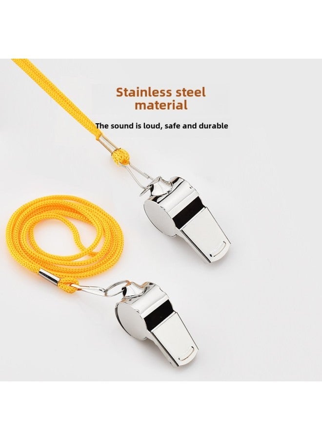 Generic School Stainless Steel Whistle PE Teacher Special Super Loud Treble Coach Children's Toy To Survive-Color:1 Short Mouth + Black Rope Transparent Box - Image 4
