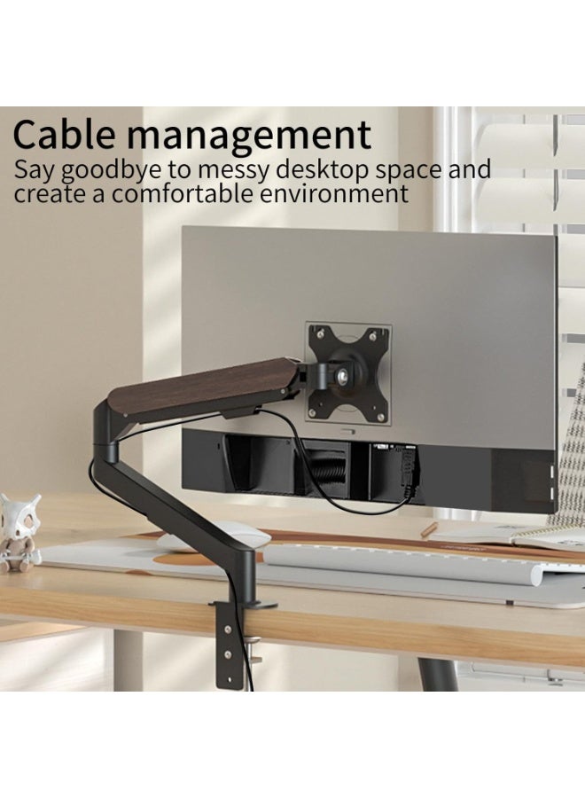 XiuWoo Single White Monitor Desk Arm Mount, Adjustable Motion Gas Spring Support 17-32 Inch, VESE 75*75mm/100*100mm, Computer Stand Holder with Clamp/Grommet Mounting Base VESA Bracket - Image 5