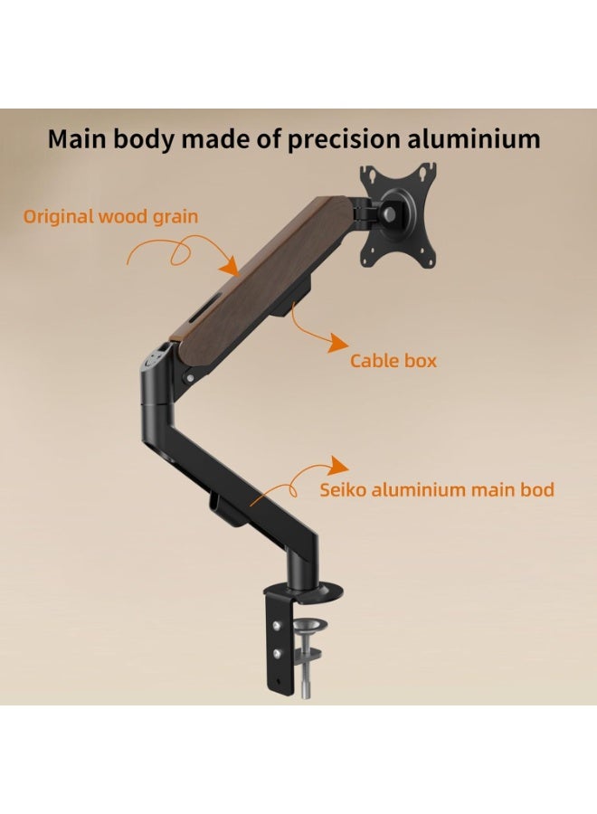 XiuWoo Single White Monitor Desk Arm Mount, Adjustable Motion Gas Spring Support 17-32 Inch, VESE 75*75mm/100*100mm, Computer Stand Holder with Clamp/Grommet Mounting Base VESA Bracket - Image 3