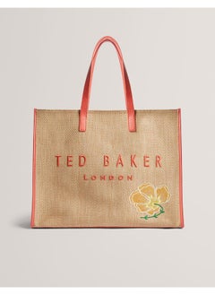 Ted Baker Floraff Floral Applique  Raffia Icon Bag  - Image 1