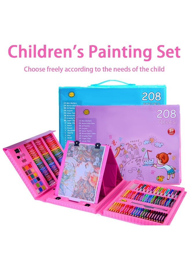 208pcs paint brushes color pencils crayons watercolor pencils children's stationery drawing set, children's drawing, coloring books, school season, birthday gift for boys and girls  - Image 4