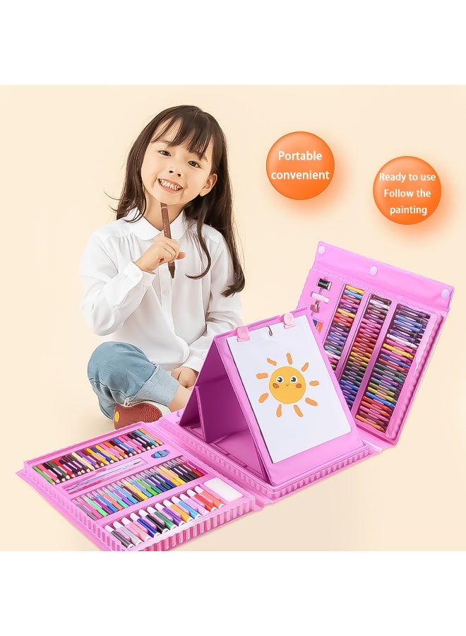 208 قطعة فرش تلوين أقلام تلوين أقلام رصاص ملونة أقلام تلوين مائية مجموعة رسم قرطاسية للأطفال، رسم للأطفال، كتب تلوين، موسم المدارس، هدية عيد ميلاد للأولاد والبنات - Image 5