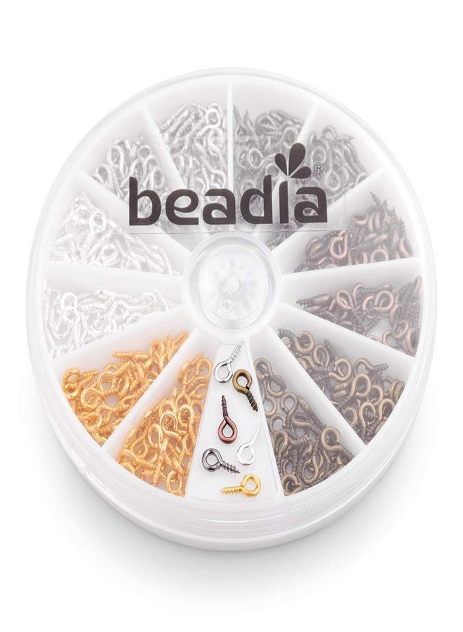 BEADIA Small Screw Eye Pins 4mmx8mm for Jewelry Making Handmade DIY (6 Colors 600pcs) - Image 1