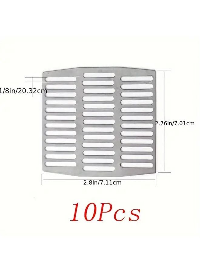 10pcs Heavy Duty Stainless Steel Brick Drain Covers Stackable Cut Leakproof - Image 1