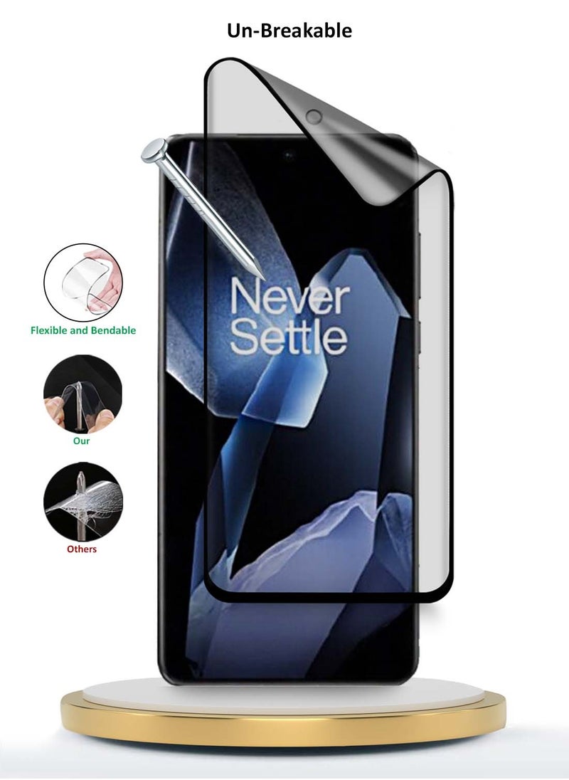 Wtech - OnePlus 13 5G 2024 Nano Ceramic Full Glue Full Cover Matte Flexible Screen Protector (MSCNMN) - Clear/Black - Image 1