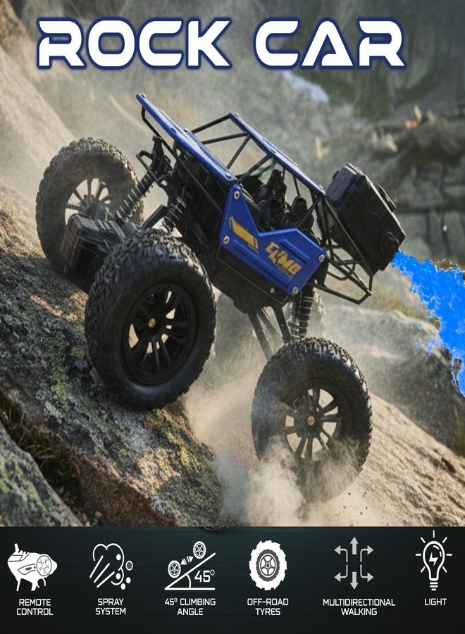 NHR Rechargeable Remote Control Car Toy with LED Smoke Effect and Anti-Slip Tyres, 1:18 Scale, Off-Road RC 2WD Monster Truck Gift for Kids Boys and Girls Age 3+ (Blue) - Image 2
