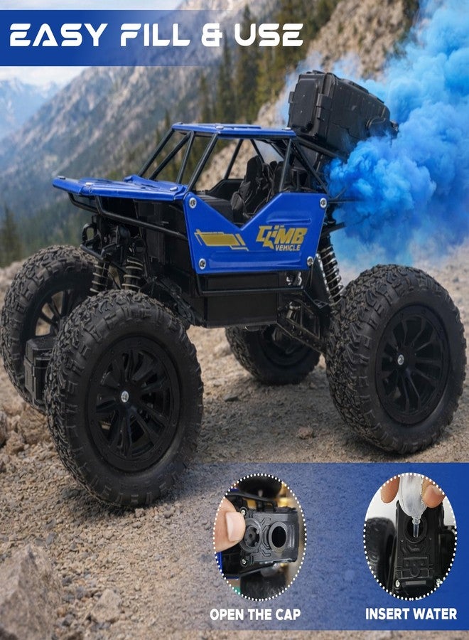 NHR Rechargeable Remote Control Car Toy with LED Smoke Effect and Anti-Slip Tyres, 1:18 Scale, Off-Road RC 2WD Monster Truck Gift for Kids Boys and Girls Age 3+ (Blue) - Image 4
