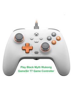 Professional Gamepad GameSir T7 Wired Game Controller with Hall Effect Joysticks, Plug and Play Gaming Gamepad for Xbox Series X|S, Xbox One, Windows 10/11  Steam, 3.5mm Audio Jack Creamsicle White