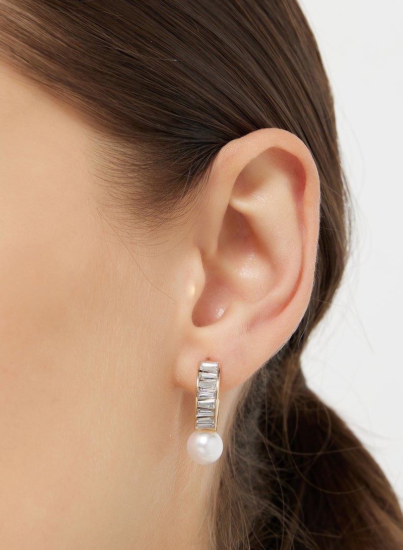 ELLA Pearl Hoop Earrings  - Image 3
