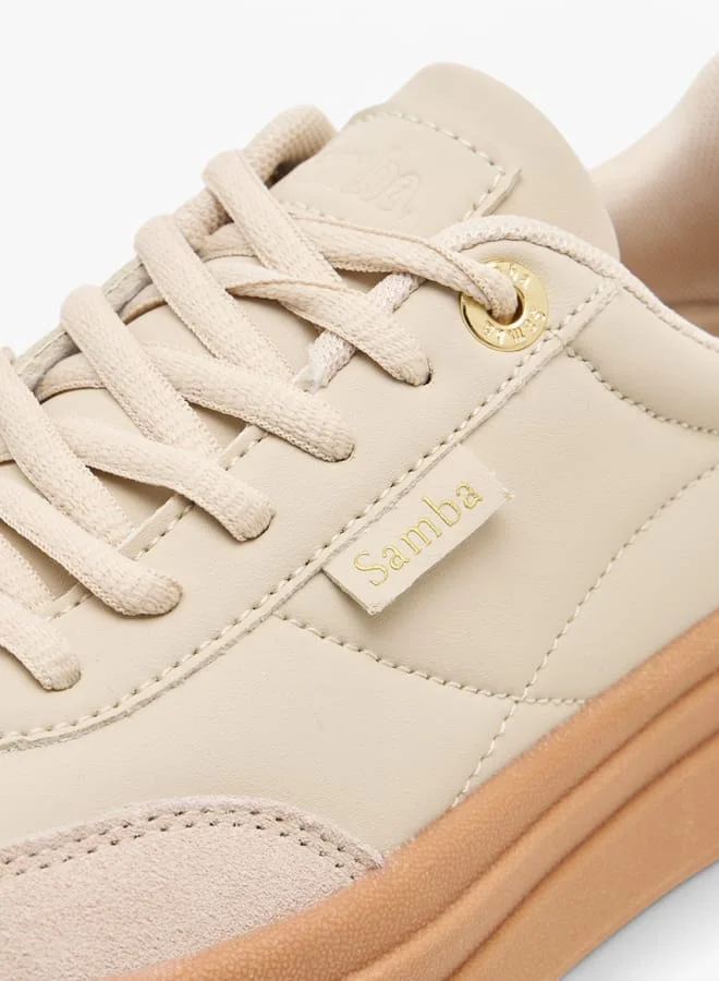 SAMBA Womens' Panelled Lace-Up Sneakers