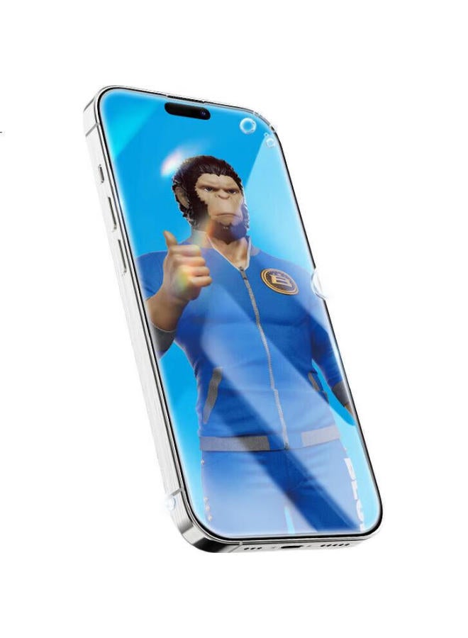 Blueo Blue Gorilla Tempered Glass Screen Protector For Iphone 15 Pro, High-Definition Full Coverage Protective Film, Shatterproof Anti-Fingerprint Screen Protector - Image 1