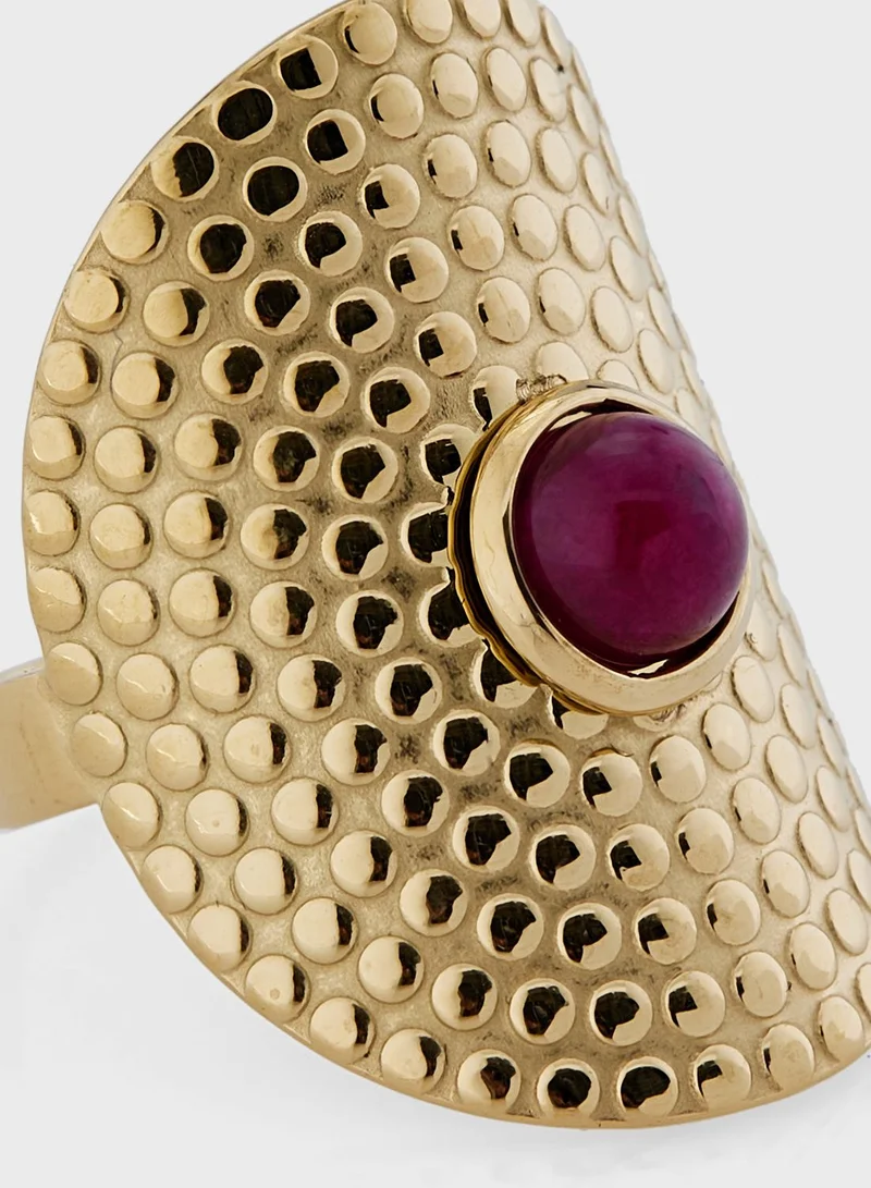 ليدي موف EMERY CIRCLE PATTERN NATURAL STONE RING