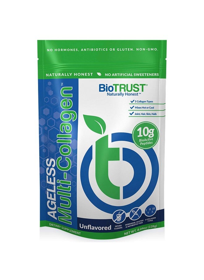 BioTrust Ageless Multi Collagen Protein A 5In1 Collagen Powder 5 Collagen Types Hydrolyzed Collagen Peptides Grassfed Beef Sustainable Fish Chicken And Eggshell Membrane (Unflavored)  - Image 1