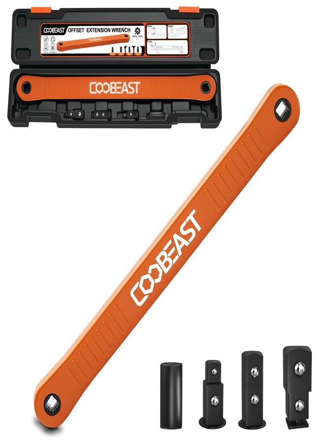 coobeast 3/8 inch offset extension wrench Impact Ready Socket Wrench Extender Tool with Versatile 1/4", 3/8", and 1/2" Square Drive Adapters, Universal Extensions Wrench for Small Place - Image 1