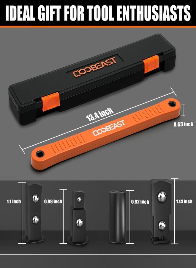 coobeast 3/8 inch offset extension wrench Impact Ready Socket Wrench Extender Tool with Versatile 1/4", 3/8", and 1/2" Square Drive Adapters, Universal Extensions Wrench for Small Place - Image 3