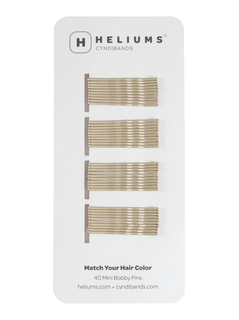 Heliums Mini Bobby Pins  Ash Blonde  40 Pack 15 Inch Small Hair Pins For Thin Hair  Kids
