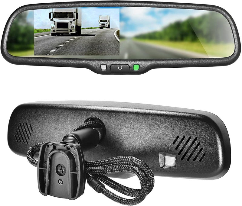 Master Tailgaters 10.5" OEM Rear View Mirror with 4.3" LCD Screen | Rearview Universal Fit Mount | Auto Adjusting Brightness LCD | Anti Glare | Full Original Mirror Replacement | Easy to Install - Image 1