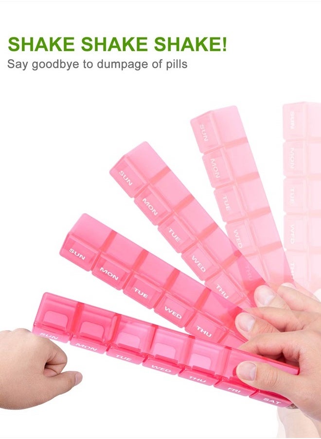 Sukuos - Extra Large Weekly Pill Organizer, 7 Day Daily Pill Box Case Arthritis Friendly, BPA Free Portable Medicine Organizer with Clear Lid for Vitamins, Fish Oils or Supplements - Image 1