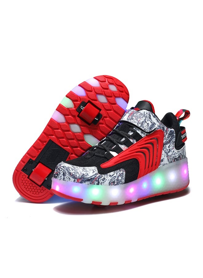NIBEMINENT Kids Roller Skates Shoes 4 Wheels Roller Shoes Boys Girls Wheel Shoes Roller Sneakers Shoes for Beginner More Balanced  - Image 1