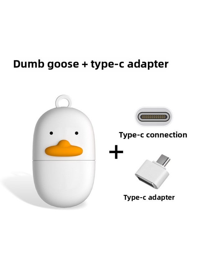 Creative Mini Mobile Phone Computer Cartoon Dual-use U Disk Cute Personality U Disk Student Usb Computer U Disk-Color:Goose + Type-c-Capacity:2GB  - Image 1