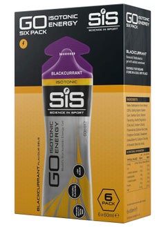 GO Isotonic Energy Gel - Blackcurrant, Trusted Quality Since 1992,Natural Flavours,Low suger,6 pack 60 ml