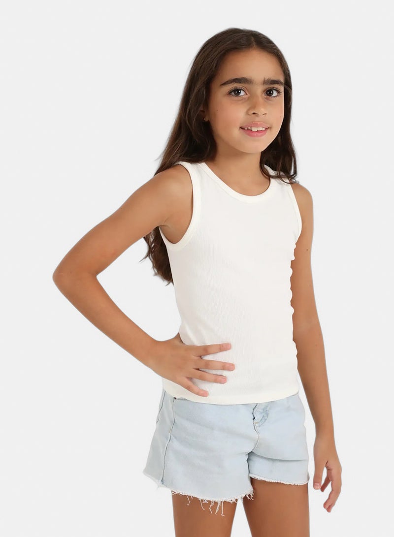 Carina Girly Ribbed Tank Top - Image 1