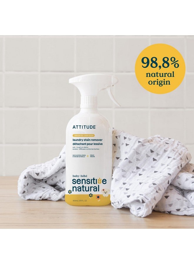 Attitude منظف بقع الغسيل من ATTITUDE لملابس الأطفال، مكونات نباتية ومعدنية، منتجات غسيل نباتية وخالية من القسوة للبشرة الحساسة، بدون رائحة، 27 أونصة سائلة - Image 2