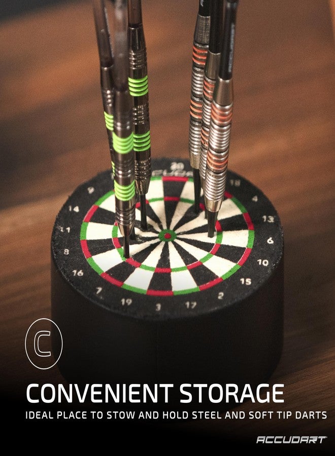 Accudart Mini Dart Dock - 3" Self Healing Sisal Dartboard - Official Mini Replica - Store Your Darts Anywhere - Darts Not Included, Black - Image 4