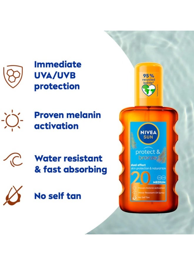 Nivea Sun Protect & Bronze Dry Oil SPF20 200 ml - Image 3