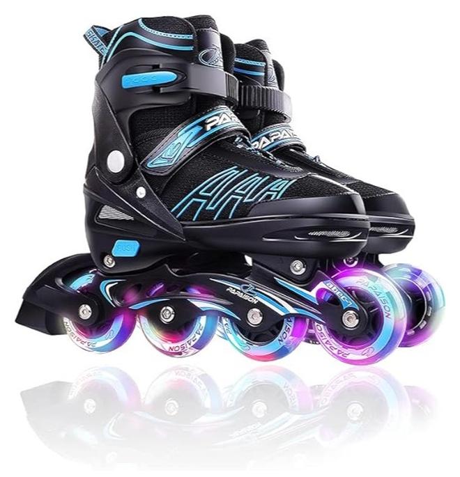 PAPAISON Kids Professional Inline Skating Shoes 8 Lighting Wheel Comfort Skate Shoes Children and Adults roller skates - Image 1