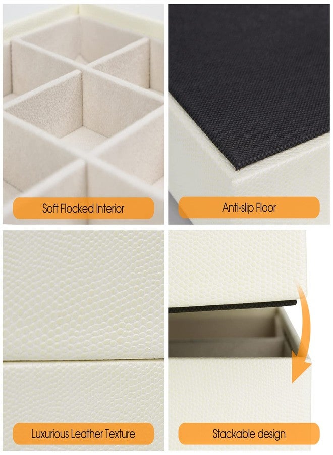 J JACKCUBE DESIGN 4 Stackable Trays Jewelry Storage Display Case for Drawer or Dresser - Holder for Earring Ring Necklace or Cufflinks - MK220-2ABCD - Image 5