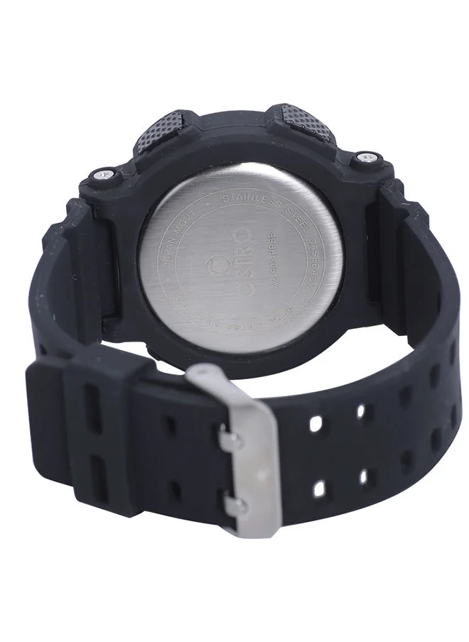 ASTRO Astro A21903-PPBB Men's Digital Display Watch & Silicone Strap Black