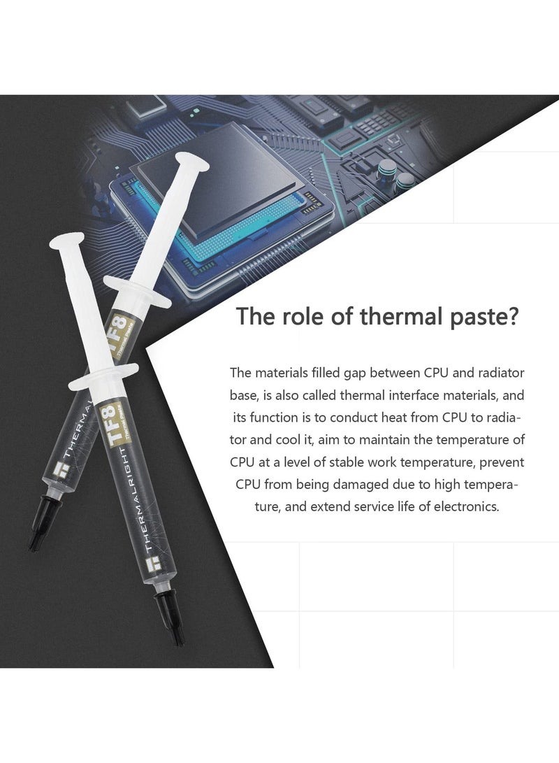 ثيرمالرايت TF8 High Performance Thermal Compound Paste 2 Grams, 13.8W/mK, High Durability for All heatsinks CPU Coolers with applying Tool - Image 3