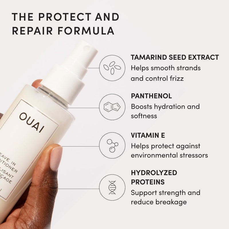 Ouai Leave In Conditioner & Heat Protectant Spray - Prime Hair for Style, Smooth Flyaways, Add Shine and Use as Detangling Spray - No Parabens, Sulfates or Phthalates (1.5 oz) - Image 4