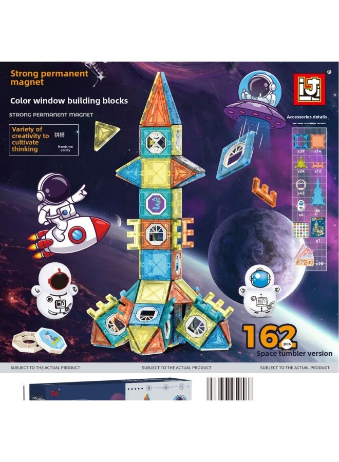Children's Puzzle Castle Magnetic Block Toy Color Window Building Block Magnetic Assembly Boys And Girls Gift Toys-Color:66953(98PCs) A 18 Box Order  - Image 4