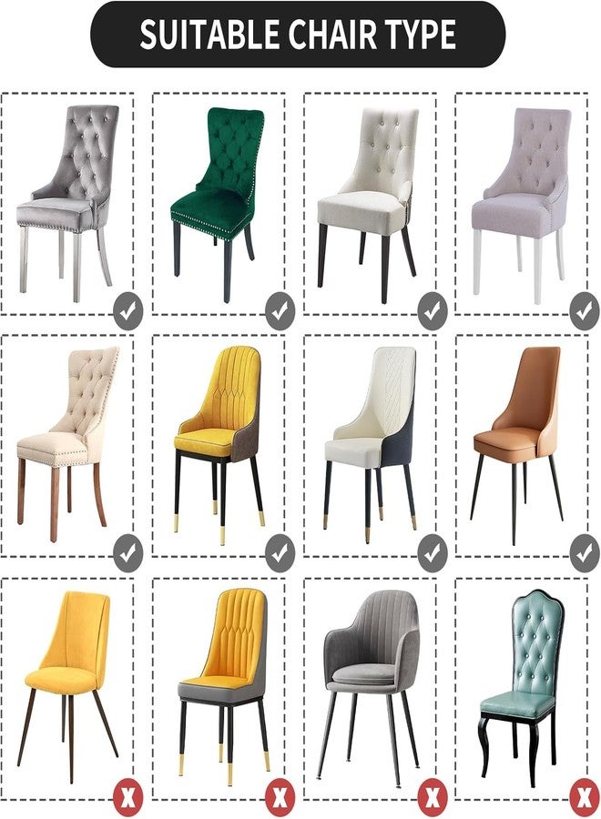 FORCHEER Wingback Dining Chair Covers Set of 2 Floral Stretch Wing Back Chair Slipcover with Arms Low Side Washable - Image 4