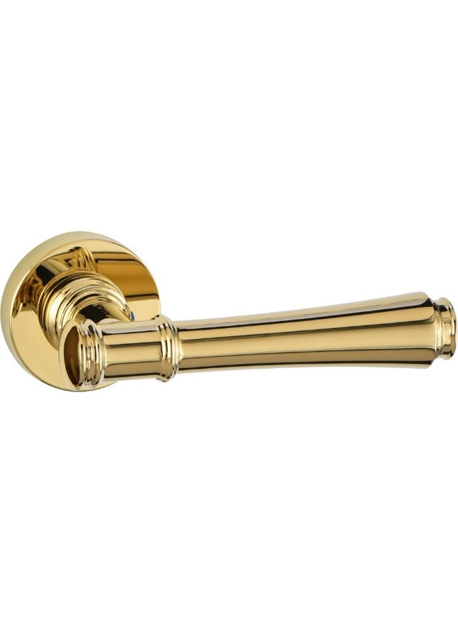 Milano Za Toma 72Q-571 Gold Door Handle - Durable Zinc Alloy Hardware with PVD Finish, 5-Year Warranty, Easy Self Installation - Ideal for Modern Interiors