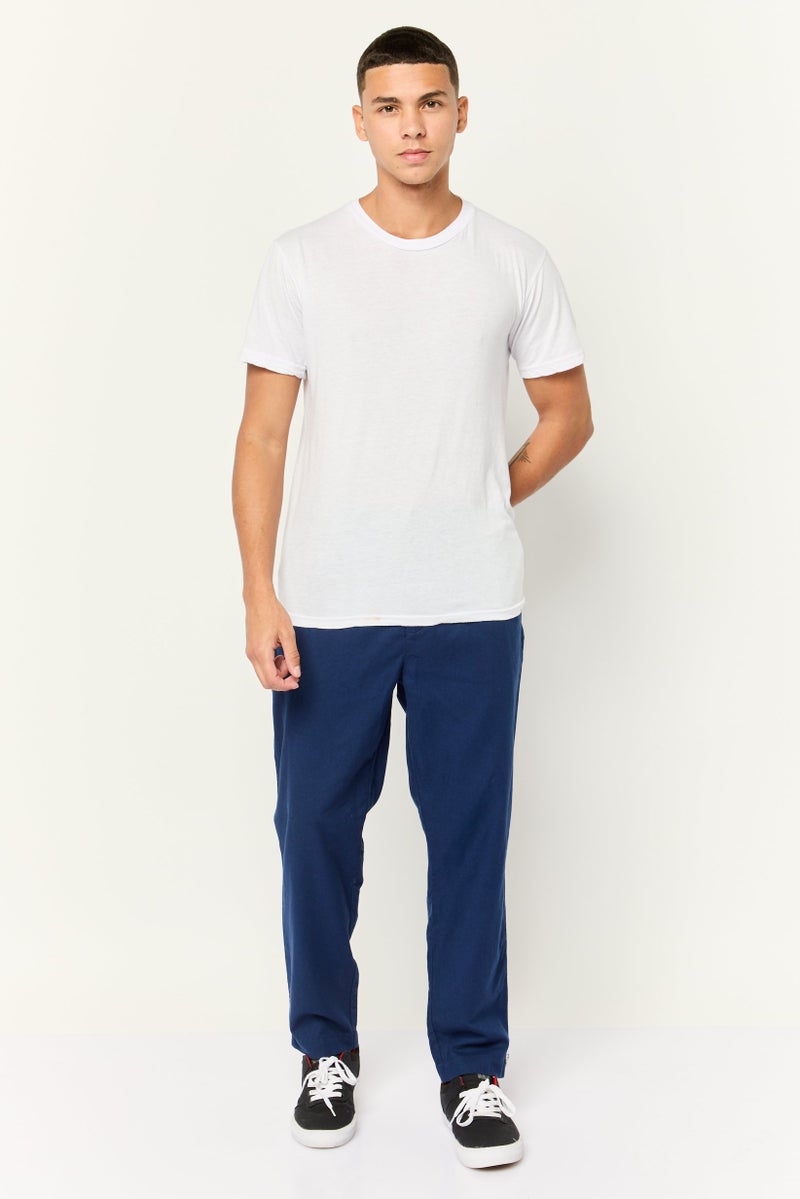 Gazzarrini Men Regular Fit Solid Chino Pants, Blue - Image 3