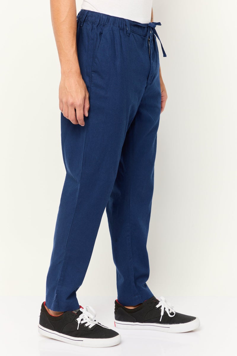 Gazzarrini Men Regular Fit Solid Chino Pants, Blue - Image 4