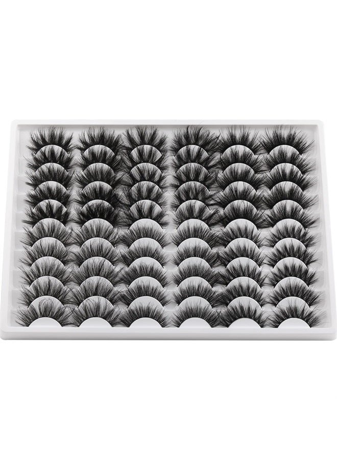 Alice 30 Pairs 20MM False Eyelashes ALICE Wholesale 6 Styles Lashes Bulk 6D Fluffy Volume Dramatic Faux Mink Eyelashes Multipack - Image 1