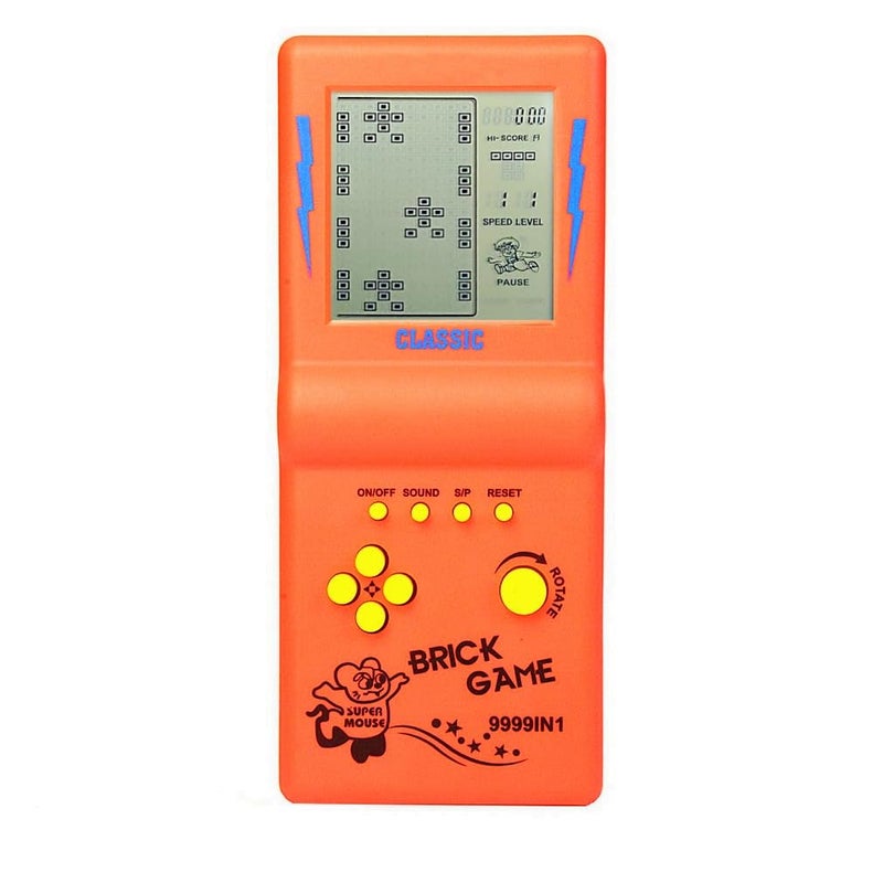HLF 35inch Large Screen Retro Brick Game Console for 80s90s Building Block Games Builtin 23 Classic Games Nostalgic Puzzle Childrens Game Console Orange - Image 2