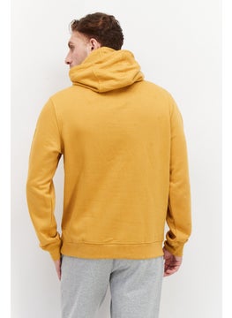 DUCK AND COVER Men Hooded Plain Sweatshirt, Mustard  - Image 2