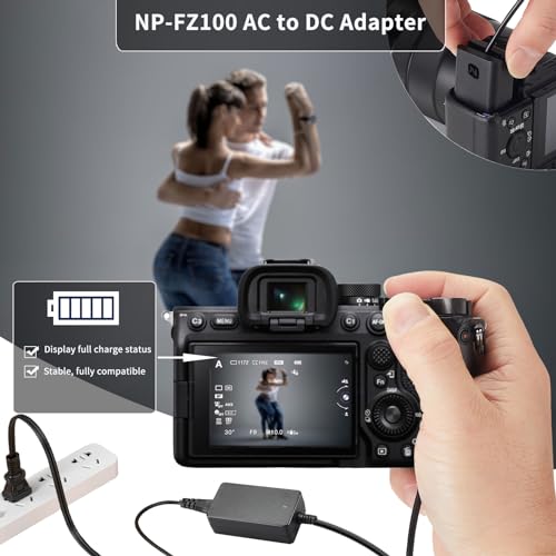 F1TP NP-FZ100 Dummy Battery AC Power Adapter Kit for Sony A1, A7III, A7IV, A7C, A7CII, A7CR, A7RIII, A7RIV, A7RV, A7SIII, A9, A9II, A9R, A9S, A6600, A6700, FX3, FX30, ZV-E1, ZV-E10II - Image 2