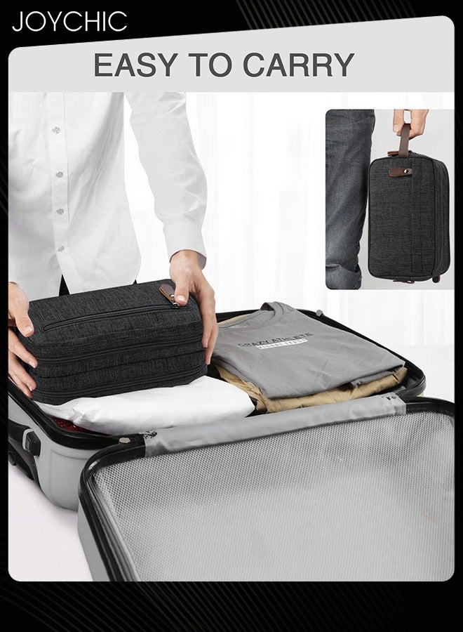 Joychic Large Capacity Oxford Toiletry Bag Outdoor Travel Waterproof Storage Bag Portable Organizer Wet and Dry Separation for Women and Men Black  - Image 2