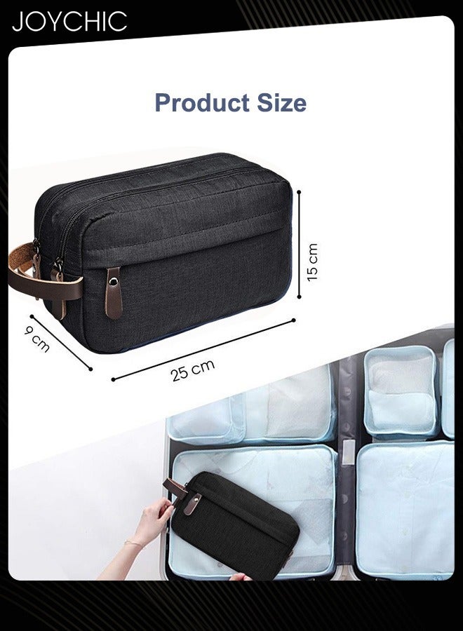Joychic Large Capacity Oxford Toiletry Bag Outdoor Travel Waterproof Storage Bag Portable Organizer Wet and Dry Separation for Women and Men Black  - Image 3
