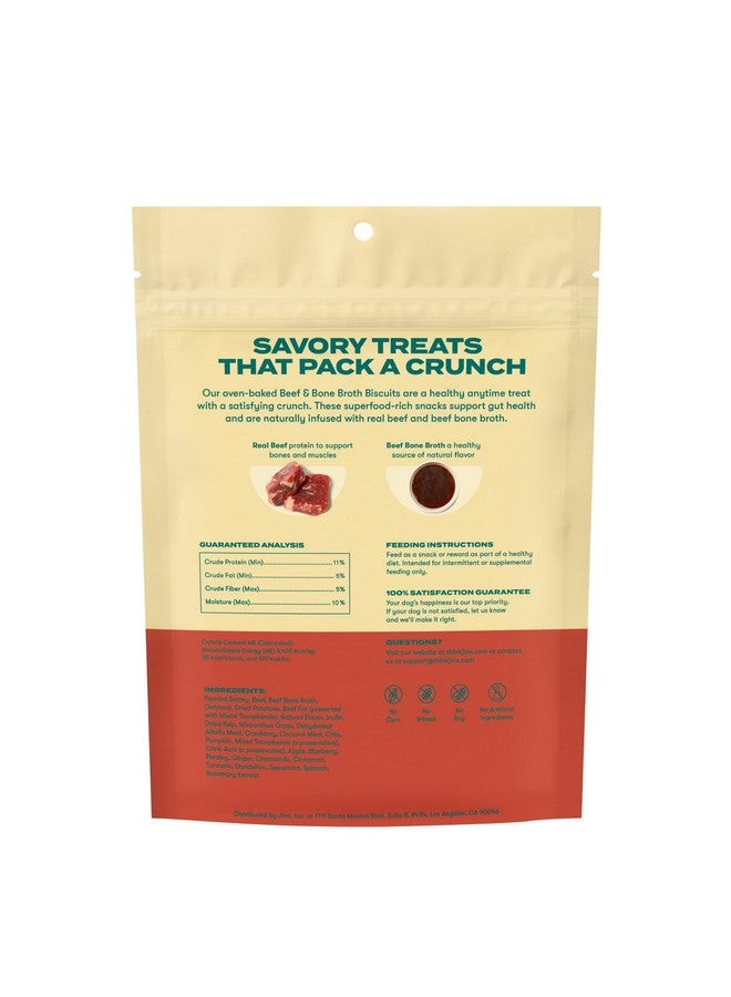 JINX Bone Broth Biscuits Natural Crunchy Dry Dog Treats  Made With OvenBaked Real Beef, Pumpkin, Blueberries & No Fillers  For Puppies, Adult, And Senior Dogs,16 Oz. Bags, 4Pack  Beef - Image 2