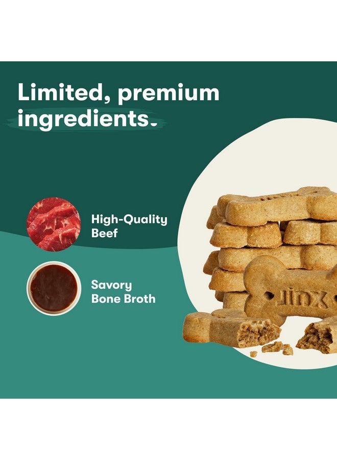 JINX Bone Broth Biscuits Natural Crunchy Dry Dog Treats  Made With OvenBaked Real Beef, Pumpkin, Blueberries & No Fillers  For Puppies, Adult, And Senior Dogs,16 Oz. Bags, 4Pack  Beef - Image 4