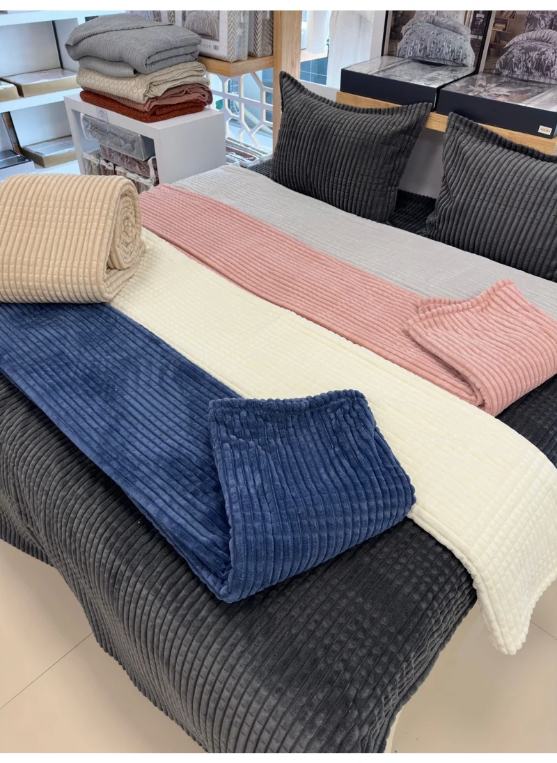 ميرينوس Modern Line 3 Piece Blanket Set - Navy Blue