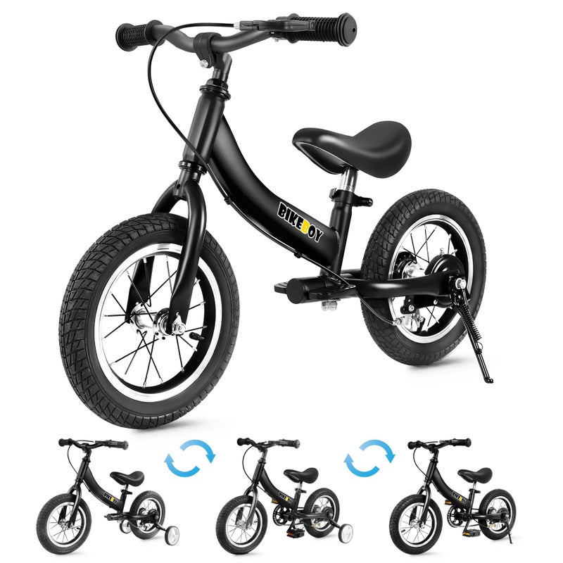 bikeboy دراجة توازن 3 في 1 - الاستخدام المزدوج لدراجة توازن للأطفال ودراجة للأطفال الصغار من 2 إلى 7 سنوات 12 14 16 بوصة مع دواسة فرامل نظرية التدريب - Image 2